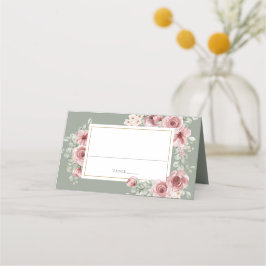 Rose Florenz Elegante Sage Green Wedding Platzkarte