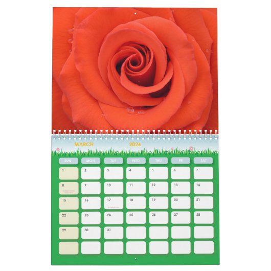 Rose Flower 2026 Kalender (Mär 2026)