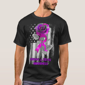 Rose Flower Crohn's & Colitis Ribbon  T-Shirt