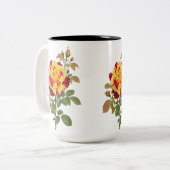 ROSE FLOWER DESIGN ZWEIFARBIGE TASSE (Vorderseite Links)