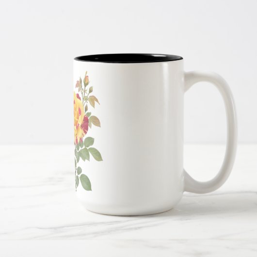 ROSE FLOWER DESIGN ZWEIFARBIGE TASSE (Rechts)