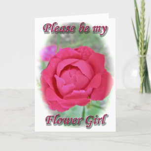 Rose Flower Girl Request Card Einladung