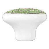 Rose Flower Green Blue Red Art Deco Nouveau Keramikknauf (Seitenansicht)