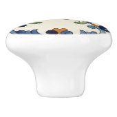 Rose Flower Mediterranean Blue Orange Cream Keramikknauf (Seitenansicht)