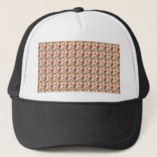 Rose flower pattern truckerkappe (Vorderseite)