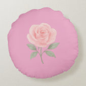 Rose Flower Pink Name Rundes Kissen (Rückseite)