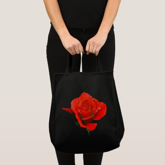 Rose Flower Tote Bag Red Rose Beach Tote Bags Tragetasche (Vorderseite (Produkt))