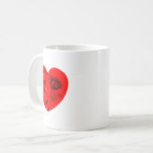 Rose Flower Valentine Red Heart  Kaffeetasse (Vorderseite Links)