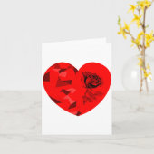 Rose Flower Valentine Red Heart Karte (Gelbe Blume)