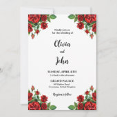 Rose Flower Wedding Invitation Template, Printable Einladung (Vorderseite)