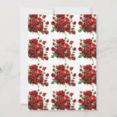 Rose Flower Wedding Invitation Template, Printable Einladung (Rückseite)