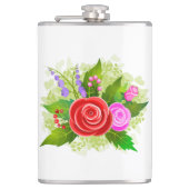 Rose Flowers Illustration Flachmann (Vorderseite)