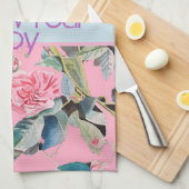 Rose Flral Muster Wasserfarbe Folge deiner Freude Geschirrtuch (Viertel Falte)