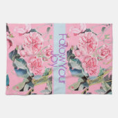Rose Flral Muster Wasserfarbe Folge deiner Freude Geschirrtuch (Horizontal)