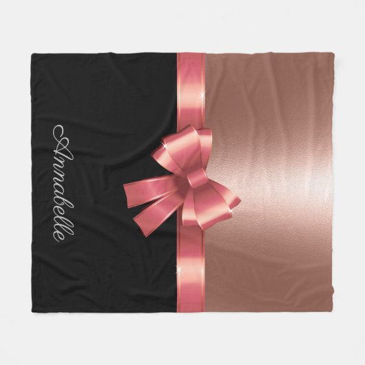 Rose Foil and Bow Fleecedecke (Vorderseite (Horizontal))