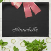 Rose Foil and Bow Geschirrtuch (Gefaltet)