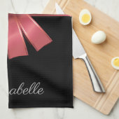 Rose Foil and Bow Geschirrtuch (Viertel Falte)