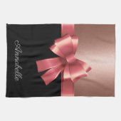 Rose Foil and Bow Geschirrtuch (Horizontal)