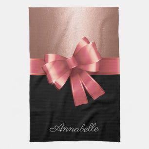 Rose Foil and Bow Geschirrtuch
