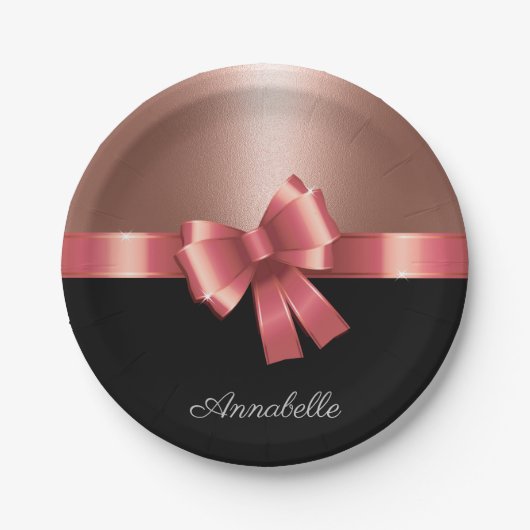 Rose Foil and Bow Pappteller (Vorderseite)