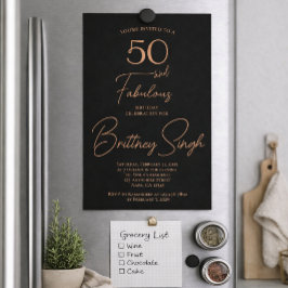 Rose Foil Fifty and Fabulous 50th Birthday Party  Folieneinladung