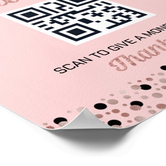 Rose Foil Script Confetti Tipp für das Graduate-Ze Poster (Ecke)