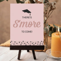 Rose Foil Script S'more Confetti Pink Grad Sign