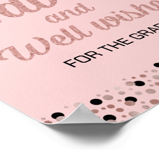 Rose Foil Skriptberatung und Gut wünscht Grad Sign Poster (Ecke)