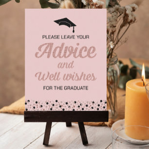 Rose Foil Skriptberatung und Gut wünscht Grad Sign Poster
