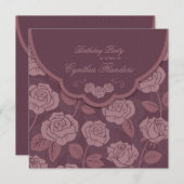 Rose Foldover Einladung (Vorne/Hinten)