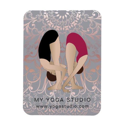 Rose Folie Yoga Studio Business Kühlschrank Magnet (Vertikal)