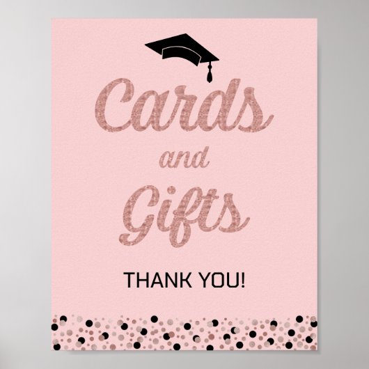 Rose Fossil-Skript Confetti-Karten und Geschenke G Poster (Vorne)