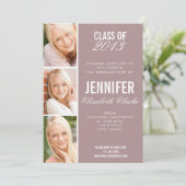 Rose Foto Abschluss Einladung (Stehend Vorderseite)