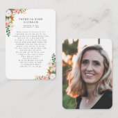 Rose Foto Beileid Beerdigung Gedenkkarte Visitenkarte (Vorne/Hinten)