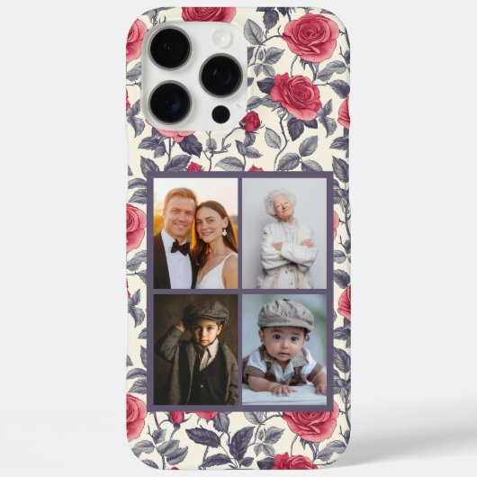 Rose Foto Collage iPhone Case für Urlaubsgeschenk (Rückseite)