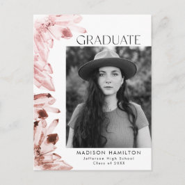 Rose  Foto Crystal Graduation Party Einladungspostkarte