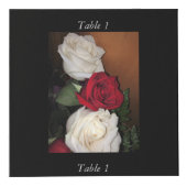 Rose Foto Cube mit Tischnummer Würfel (Vorderseite)