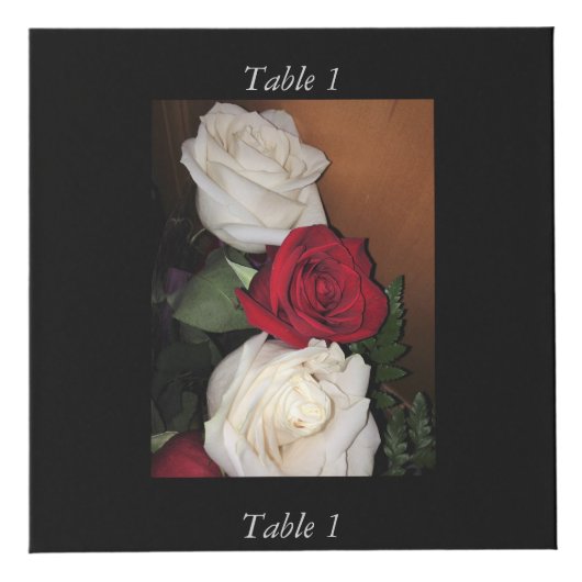 Rose Foto Cube mit Tischnummer Würfel (Vorderseite)