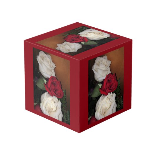 Rose Foto Cube Würfel (Rückseite Schrägansicht)