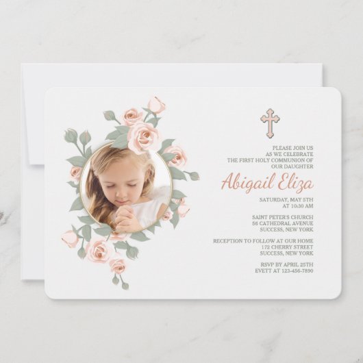 Rose Foto Einladungen (Vorderseite)