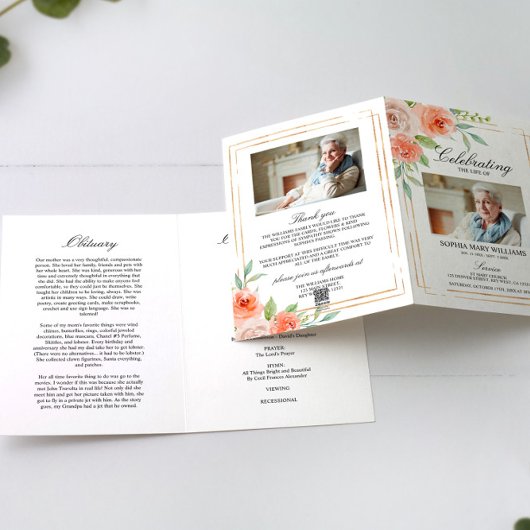 Rose Foto Gedenkfeier Beerdigung Programm