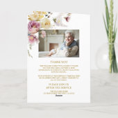 Rose Foto Gedenkfeier Beerdigungsprogramme Karte (Rückseite)