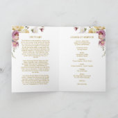 Rose Foto Gedenkfeier Beerdigungsprogramme Karte (Innenseite)