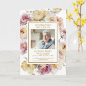 Rose Foto Gedenkfeier Beerdigungsprogramme Karte (Gelbe Blume)