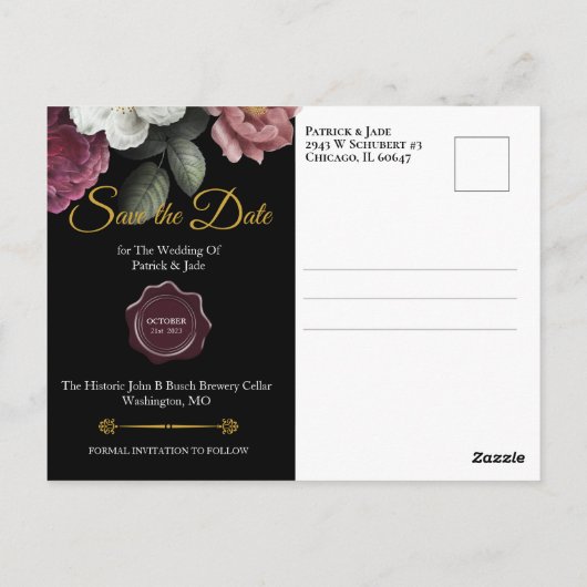 Rose Foto Postkarte (Rückseite)