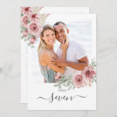 Rose Foto Tischnummer (Vorne/Hinten)