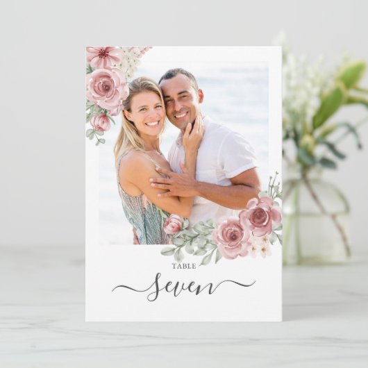 Rose Foto Tischnummer (Stehend Vorderseite)