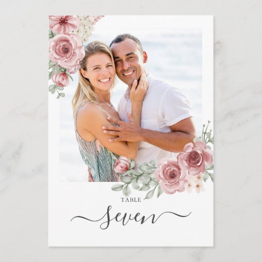 Rose Foto Tischnummer (Vorderseite)