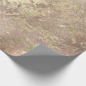 Rose Foxier Gold Marmor Shiny Metallic Strokes Geschenkpapier (Ecke)
