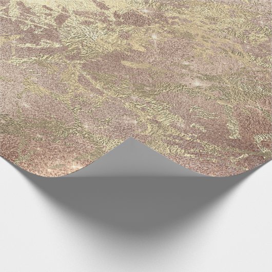 Rose Foxier Gold Marmor Shiny Metallic Strokes Geschenkpapier (Ecke)